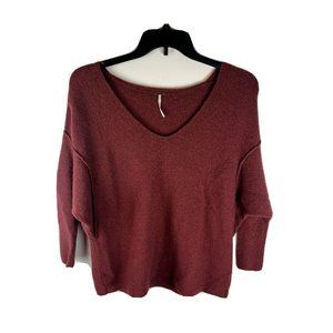FREE PEOPLE Womens‎ Softly Vee Tunic Wool Blend Sweater XS Top V-Neck OB432929